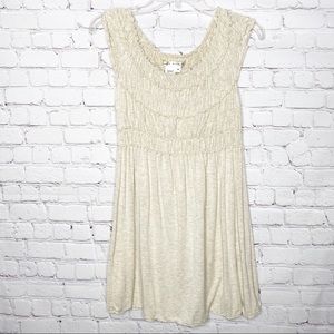 Max Studio Cream and Gray Jersey Knit Dress